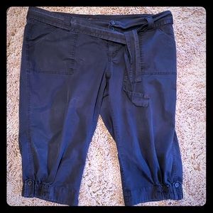 Torrid crop twill utility pant with tie